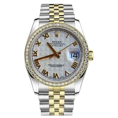 vintage rolex datejust cream dial two tone